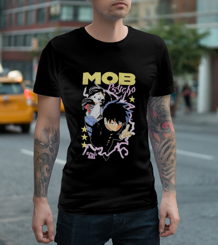 Mob Psycho 100 Anime Shigeo Kageyama Distressed T-Shirt
