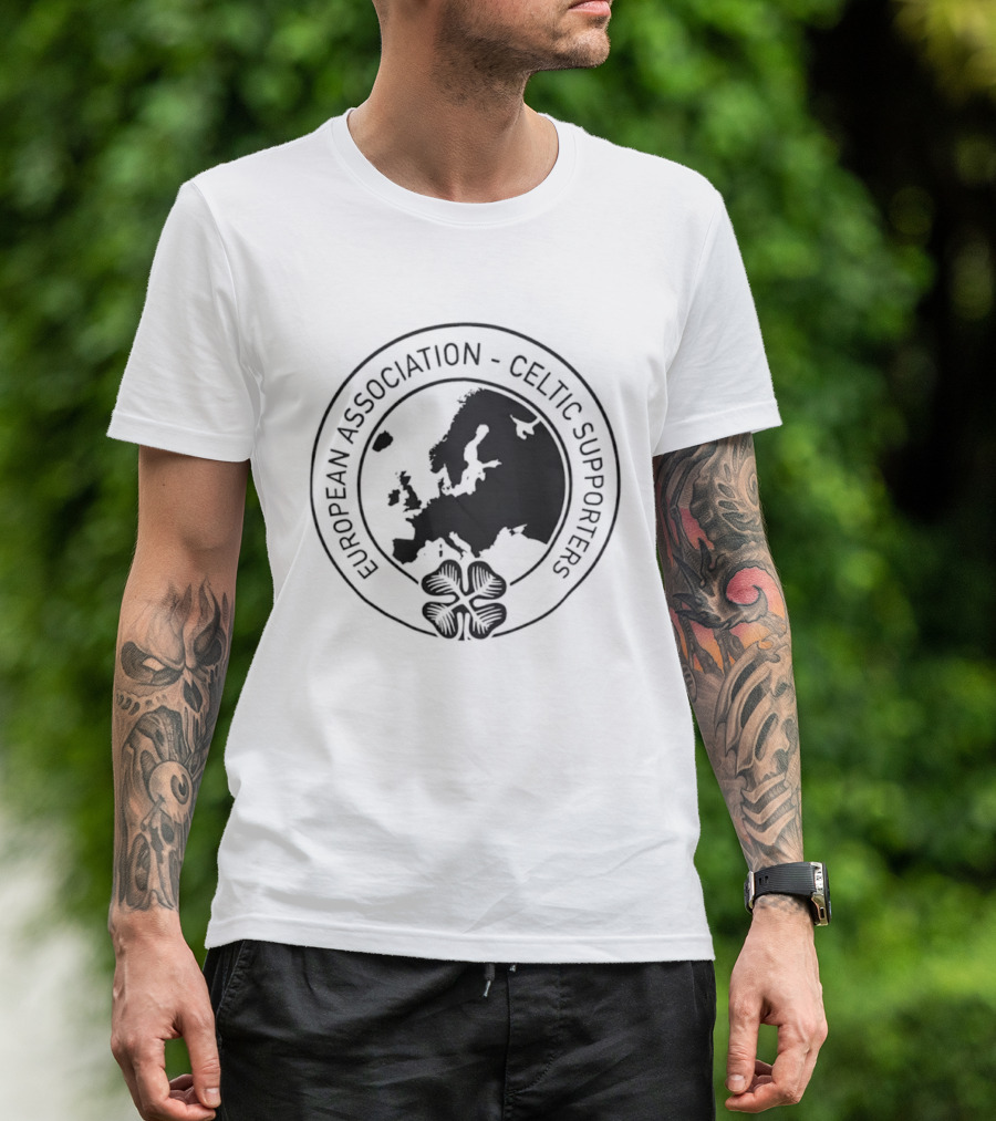 European Association Celtic Supporters Football Fans Map T-Shirt