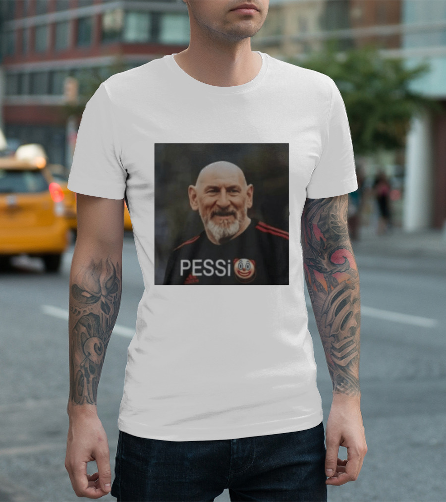 Pessi Clown Meme With AC Milan Jersey Featuring Bald Elderly Man T-Shirt