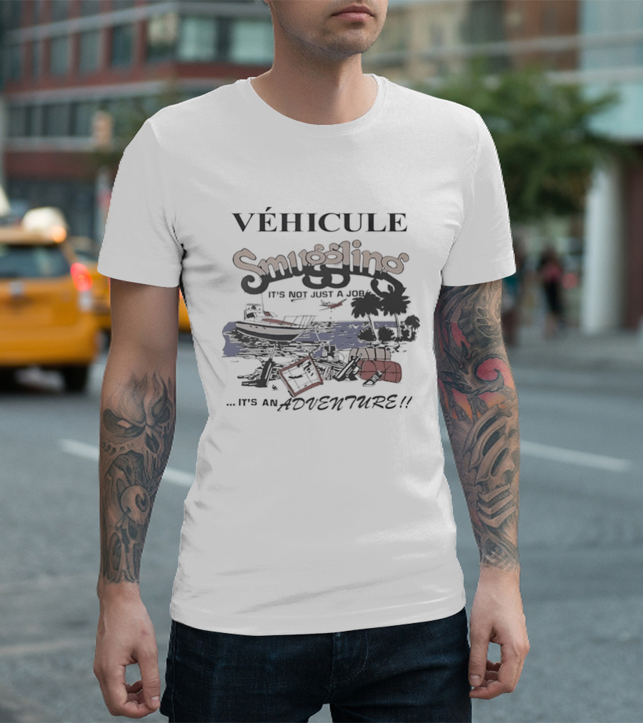 Véhicule S Gling It's Not Just A Job It's An Adventure With Boats And Palm Trees T-Shirt