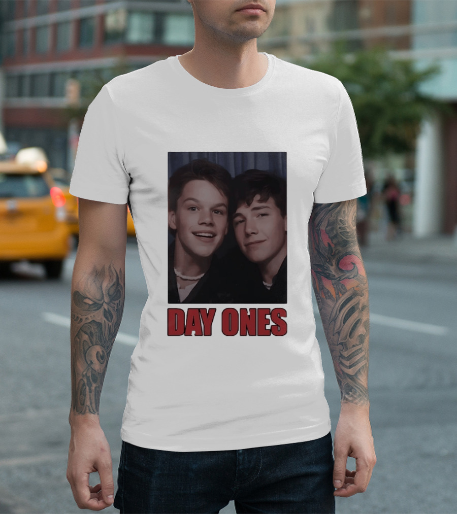 Ben Affleck Matt Damon Day Ones Friends Photobooth Nostalgia T-Shirt