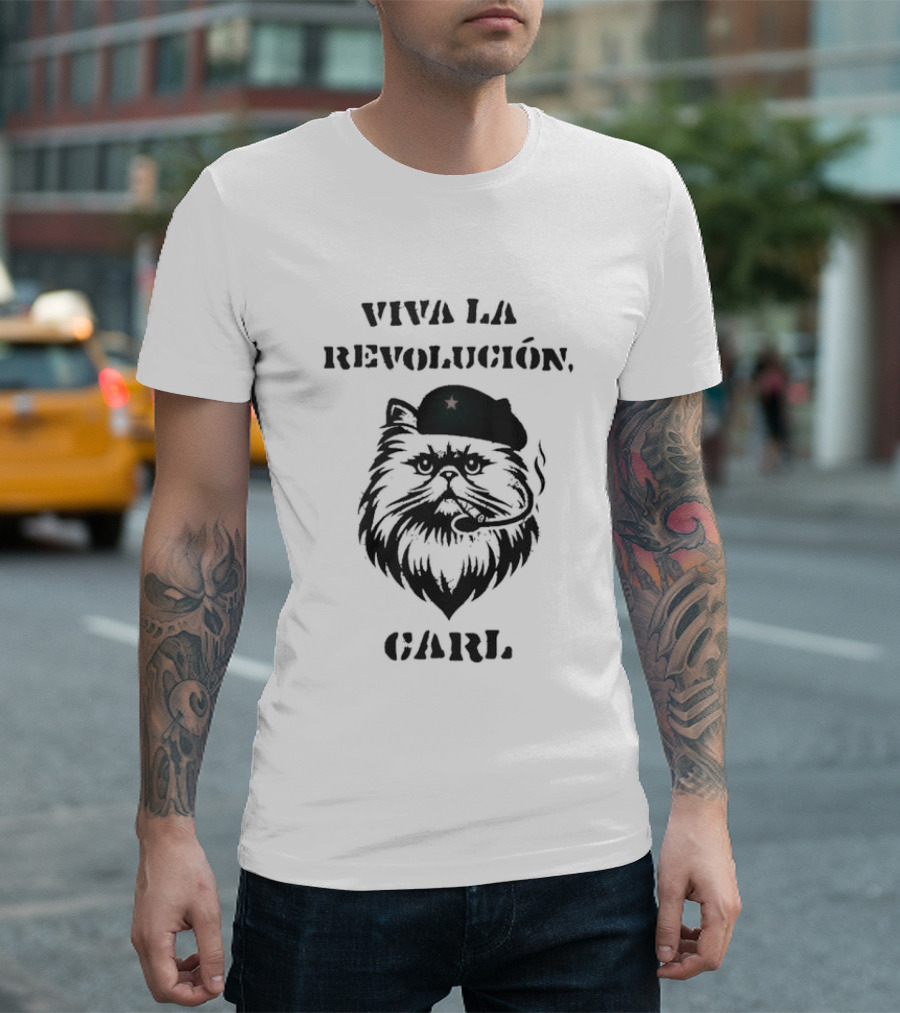 Viva La Revolución Carl Beret Cat T-Shirt