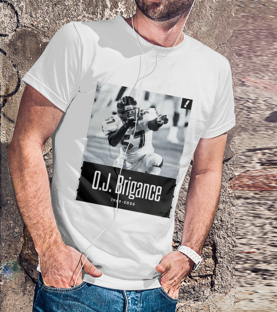 O.J. Brigance 1969 2026 Football Player Memoriam T-Shirt