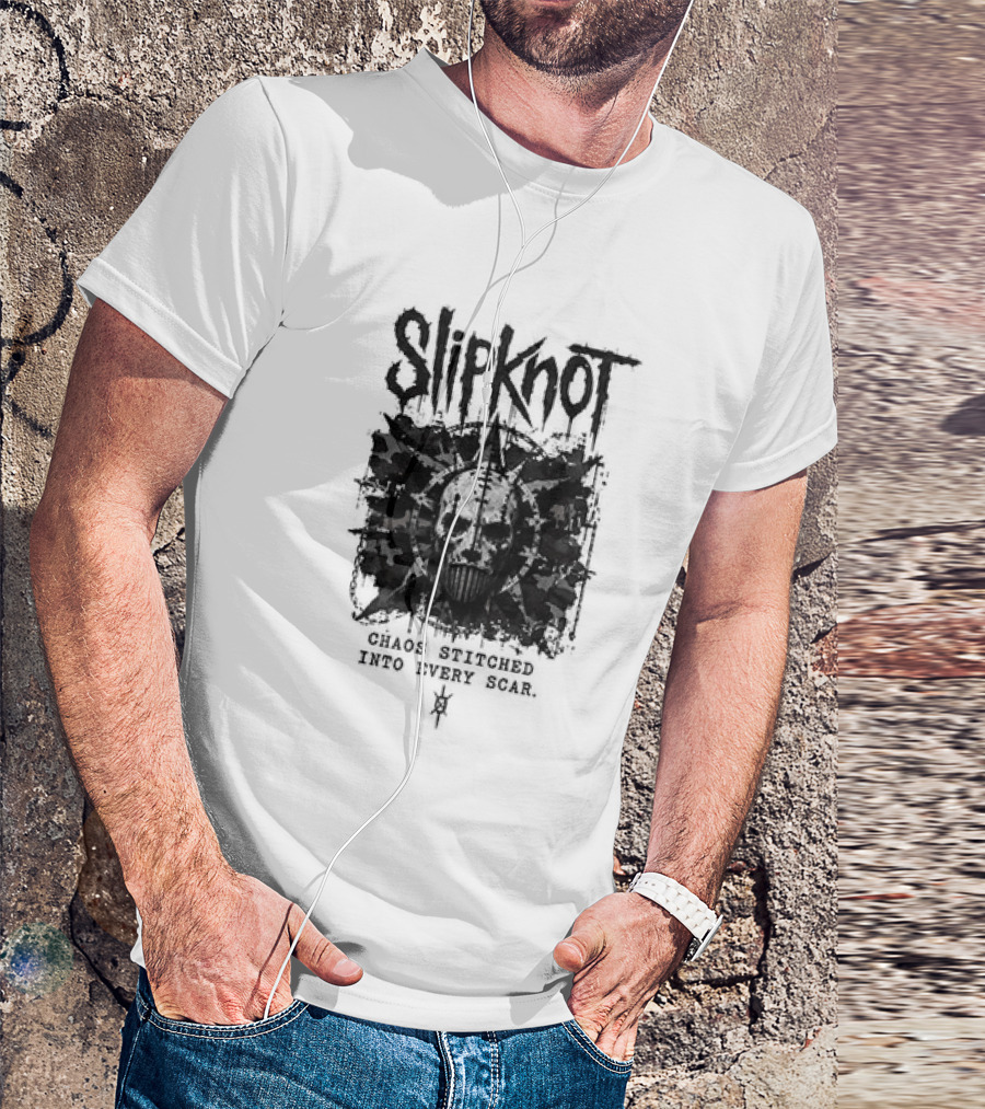 Slipknot Chaos Stitched Into Every Scar Grunge Mask T-Shirt