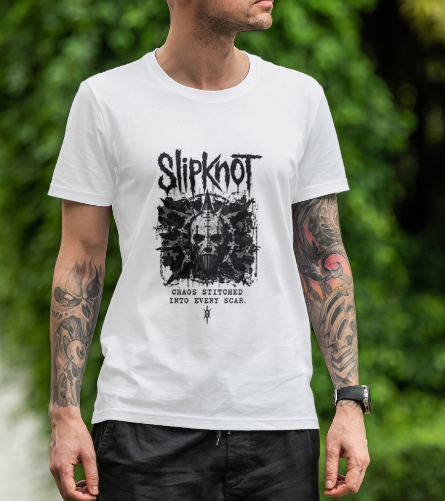 Slipknot Chaos Stitched Into Every Scar Grunge Mask T-Shirt