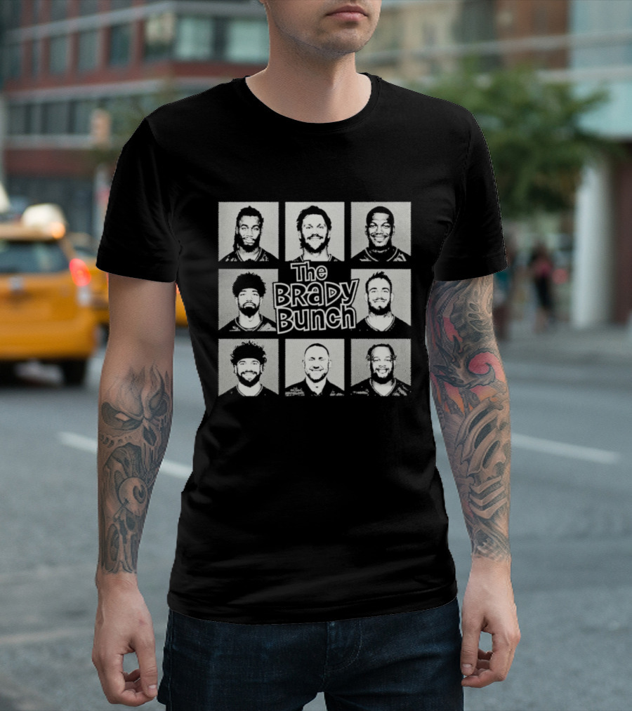 Buffalo Bills The Brady Bunch Football Players Grayscale Collage T-Shirt