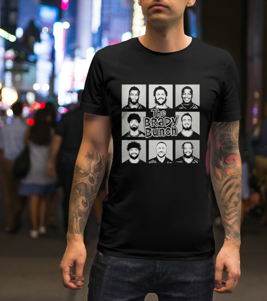 Buffalo Bills The Brady Bunch Football Players Grayscale Collage T-Shirt