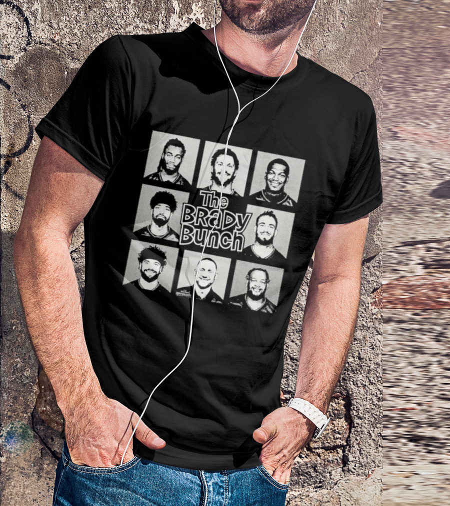 Buffalo Bills The Brady Bunch Football Players Grayscale Collage T-Shirt