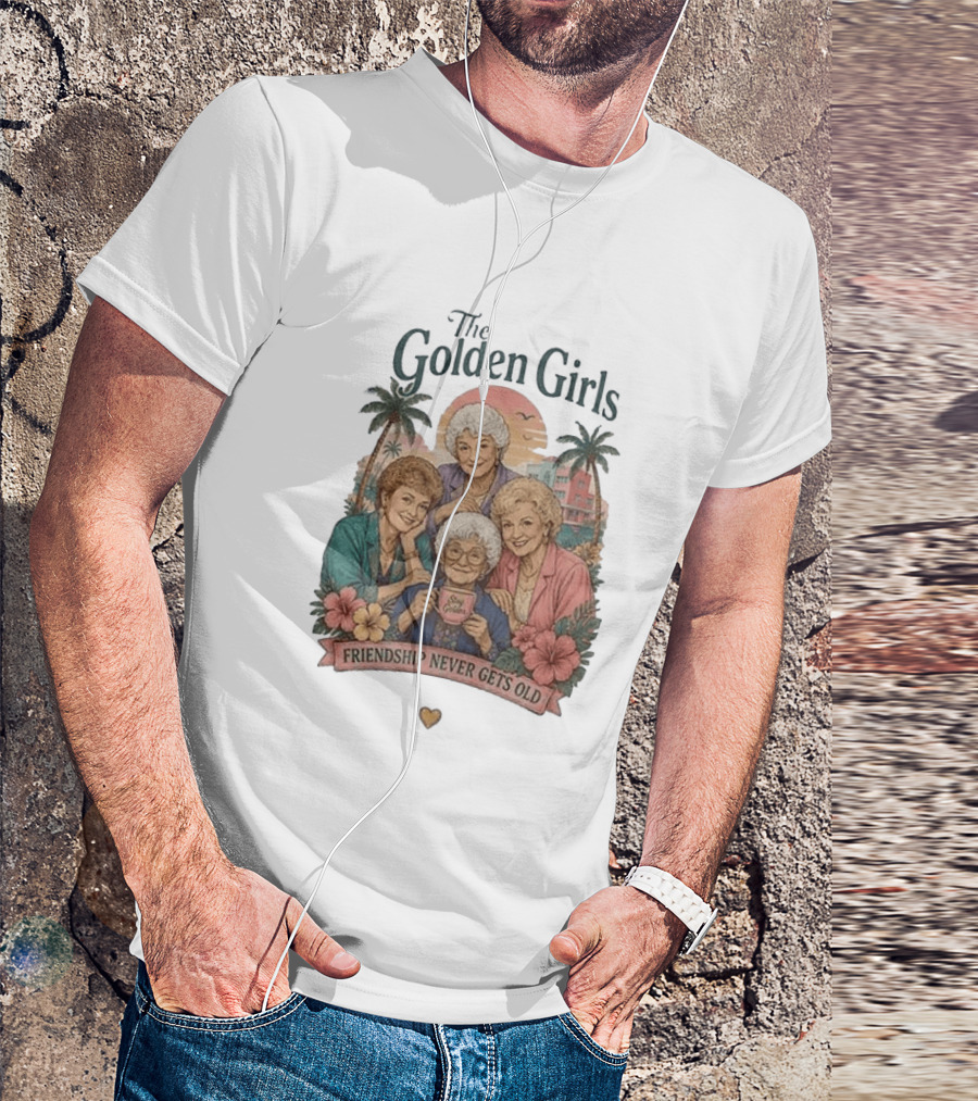 The Golden Girls Friendship Never Gets Old Thank You For Being A Friend Tropical Scene T-Shirt