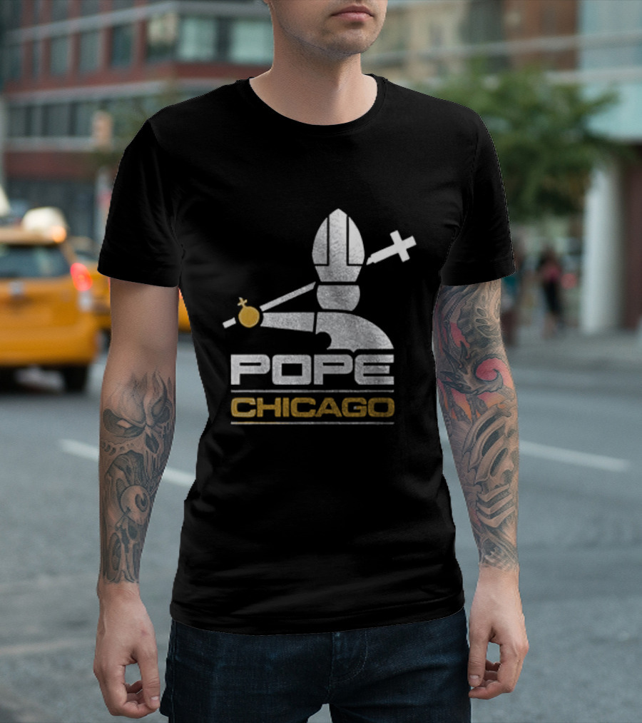 Chicago White Sox Pope Chicago Silver Cross Baseball T-Shirt