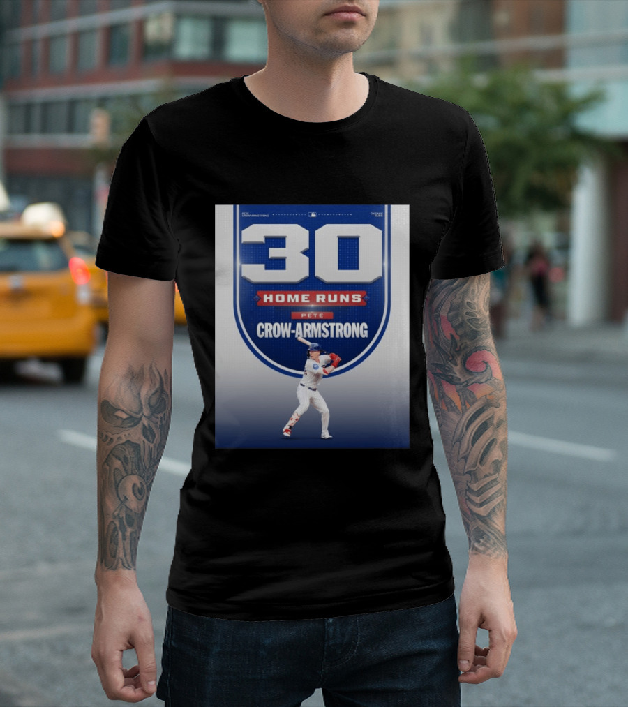 30 Home Runs Pete Crow Armstrong Chicago Cubs T-Shirt