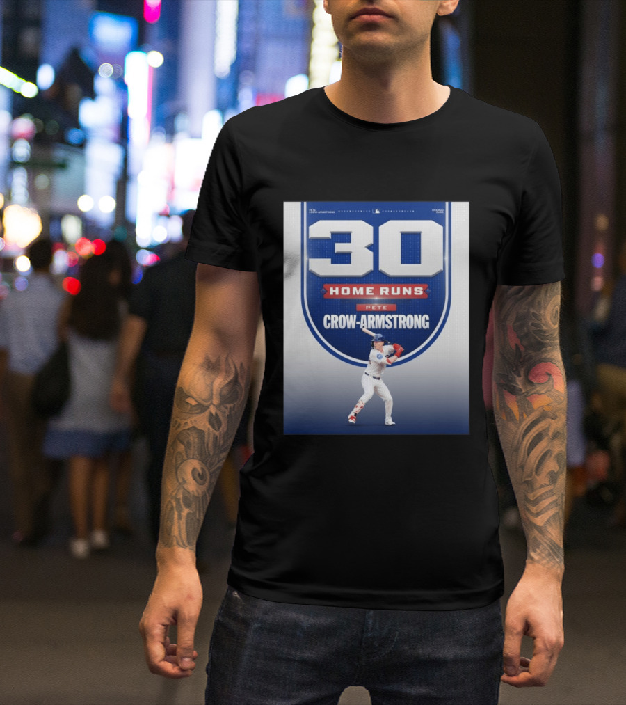 30 Home Runs Pete Crow Armstrong Chicago Cubs T-Shirt