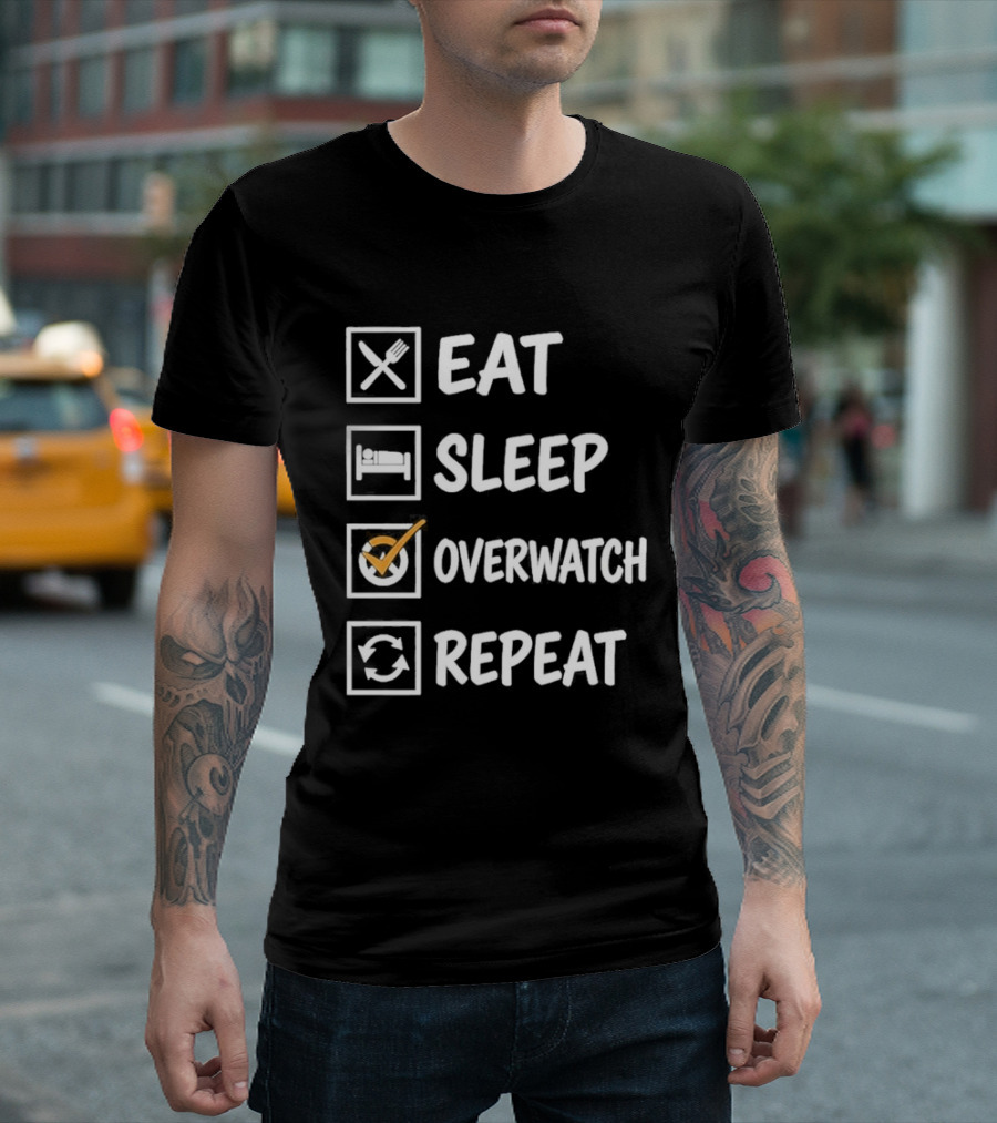 Eat Sleep Over Repeat Gaming Lifestyle Cycle T-Shirt