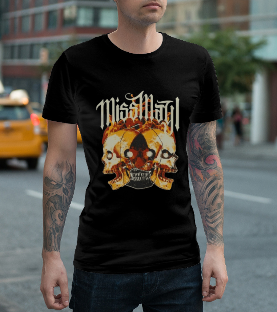 Miss May I Solid State Records Flaming Skulls Black T-Shirt