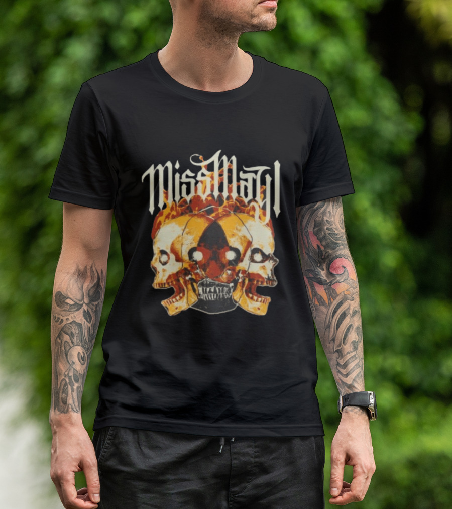 Miss May I Solid State Records Flaming Skulls Black T-Shirt