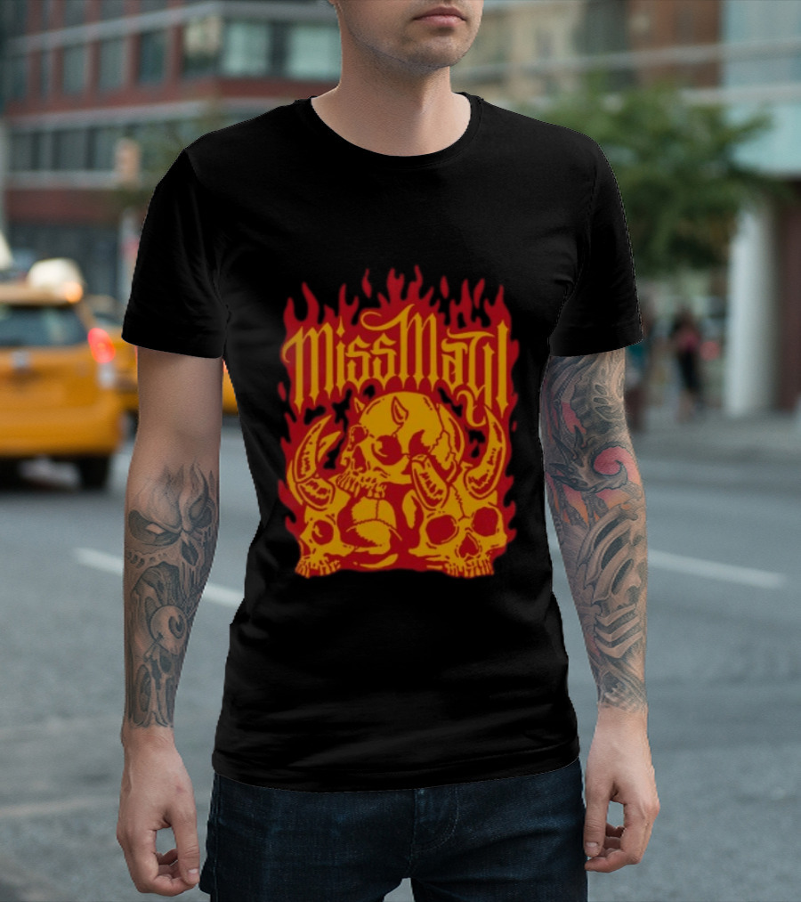 Solid State Records Miss May I Skull Flames No Place For Me Black T-Shirt