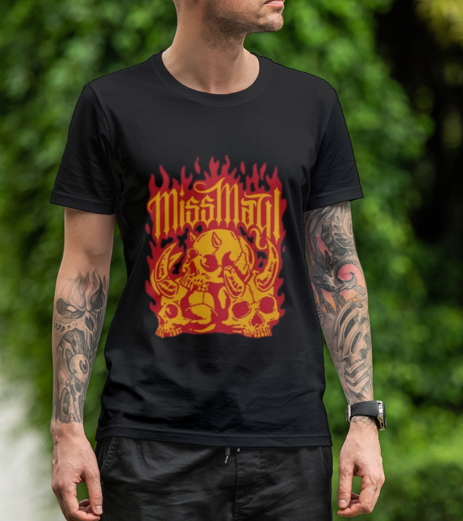 Solid State Records Miss May I Skull Flames No Place For Me Black T-Shirt