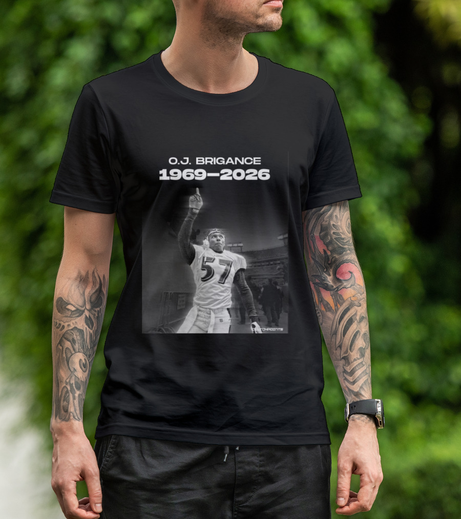 O.J. Brigance 1969 2026 Ravens Linebacker Legacy T-Shirt