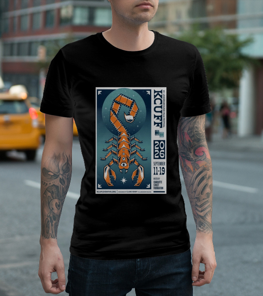 KC Underground Film Festival 2026 Scorpion September 11 19 Charlotte Street Foundation T-Shirt