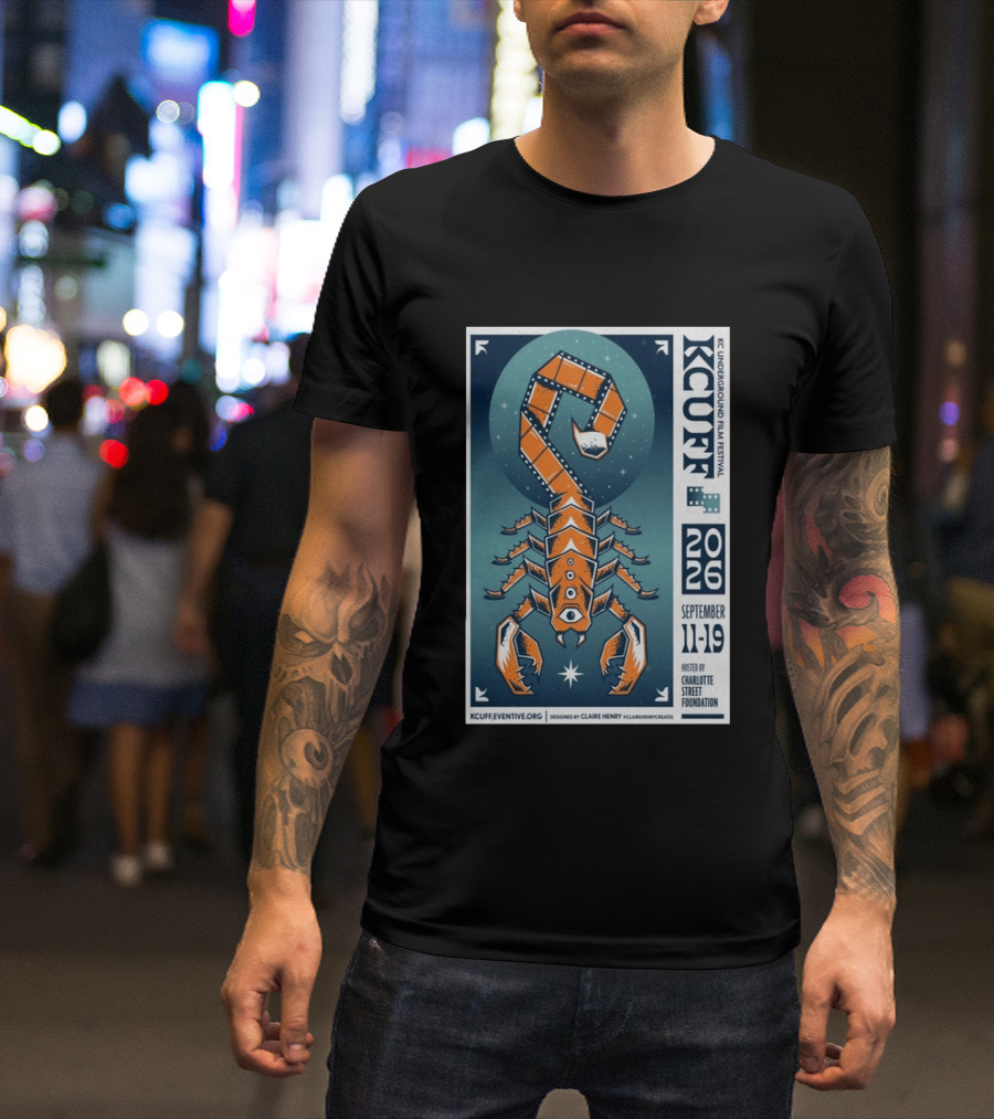 KC Underground Film Festival 2026 Scorpion September 11 19 Charlotte Street Foundation T-Shirt