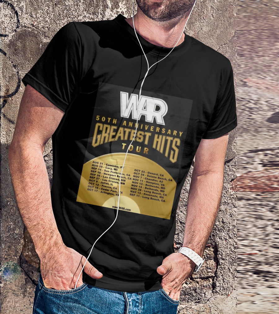 War 50th Anniversary Greatest Hits Tour Dates And Locations List T-Shirt