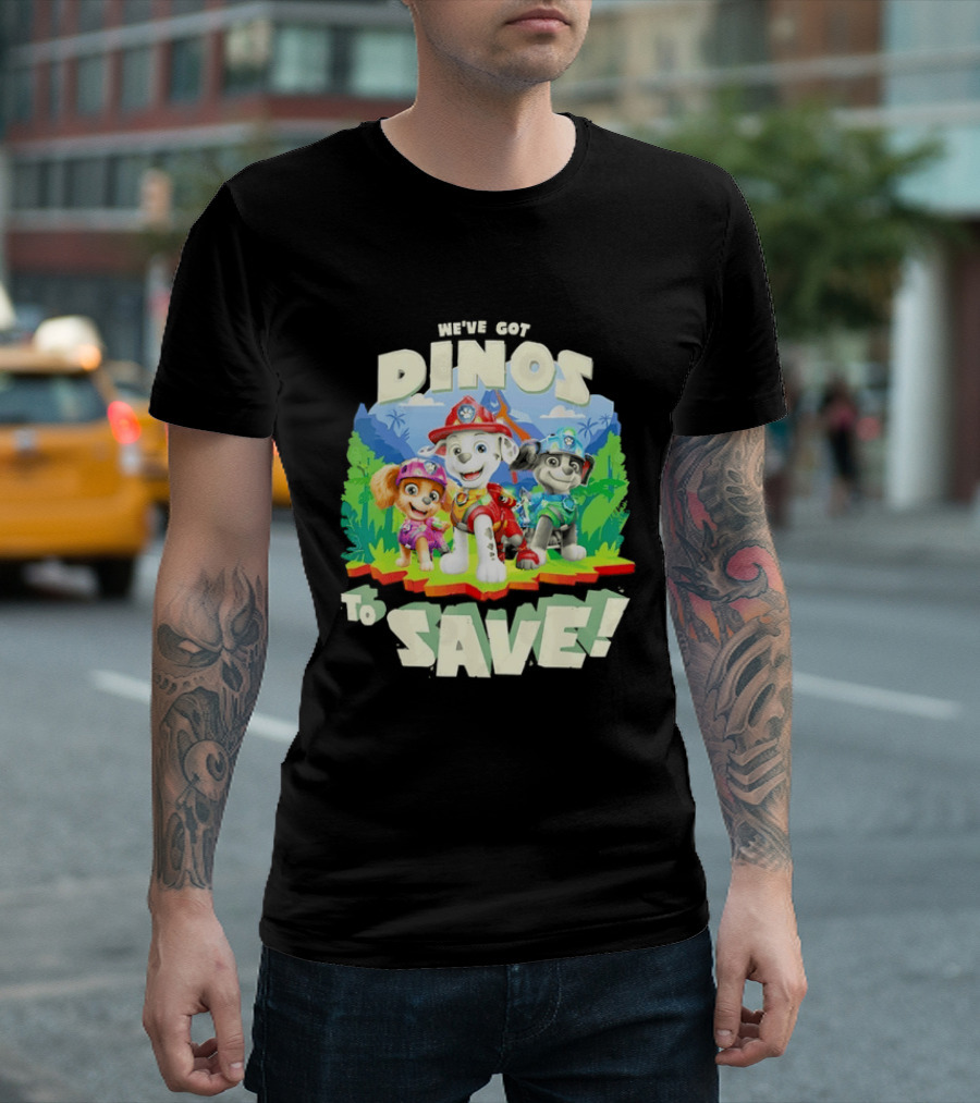 Paw Patrol We've Got Dinos To Save Marshall Adventure With Dinosaurs T-Shirt