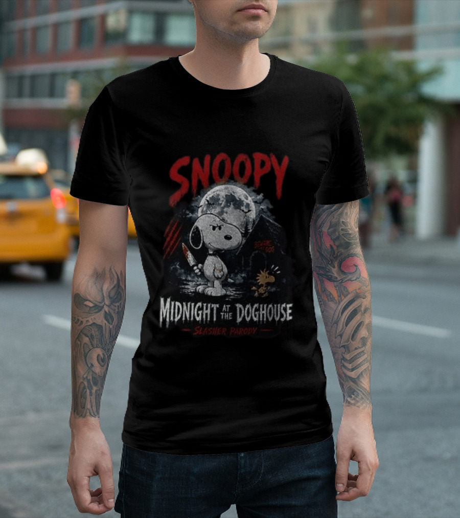Snoopy Midnight At The Doghouse Slasher T-Shirt