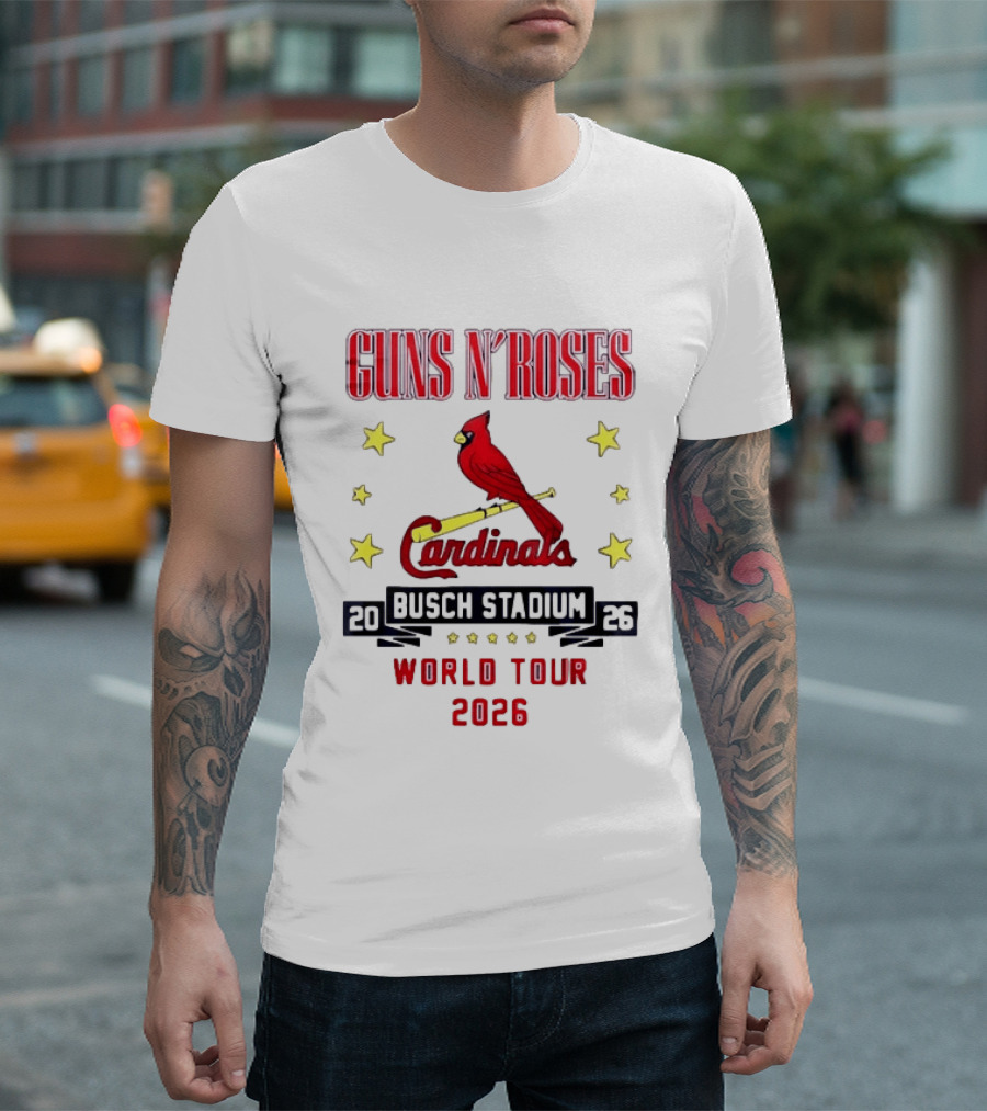 Guns N' Roses Busch Stadium St Louis Cardinals World Tour 2026 T-Shirt