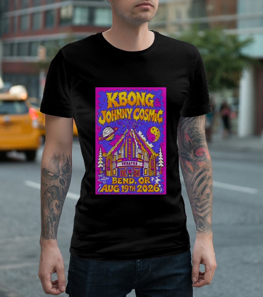 KBong Johnny Cosmic Bend OR August 19th 2026 Volcanic Theatre Concert T-Shirt