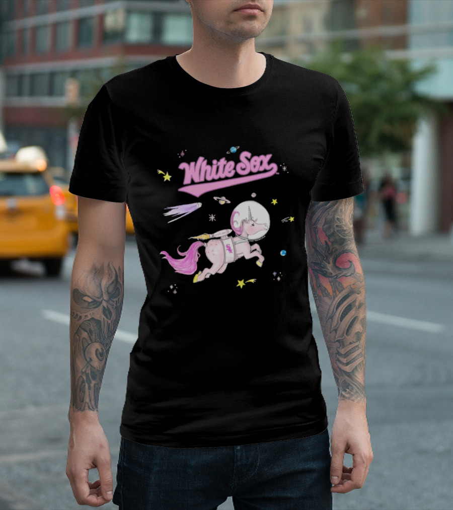Chicago White Sox Tiny Turnip Youth Space Unicorn Galaxy Adventure T-Shirt