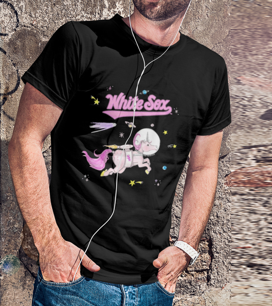 Chicago White Sox Tiny Turnip Youth Space Unicorn Galaxy Adventure T-Shirt