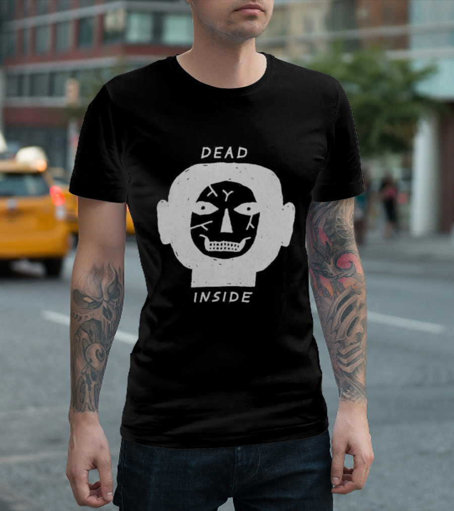 Dead Inside Skull Face Gothic Dark Minimalist T-Shirt