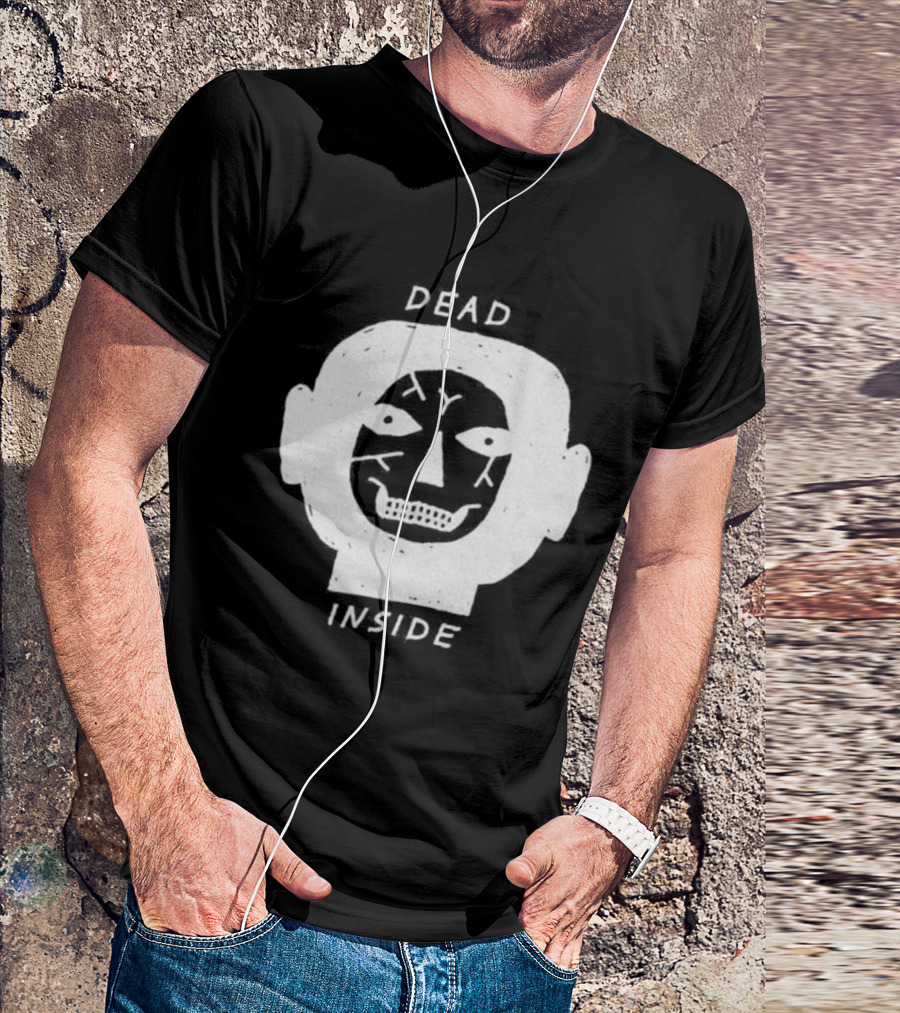 Dead Inside Skull Face Gothic Dark Minimalist T-Shirt