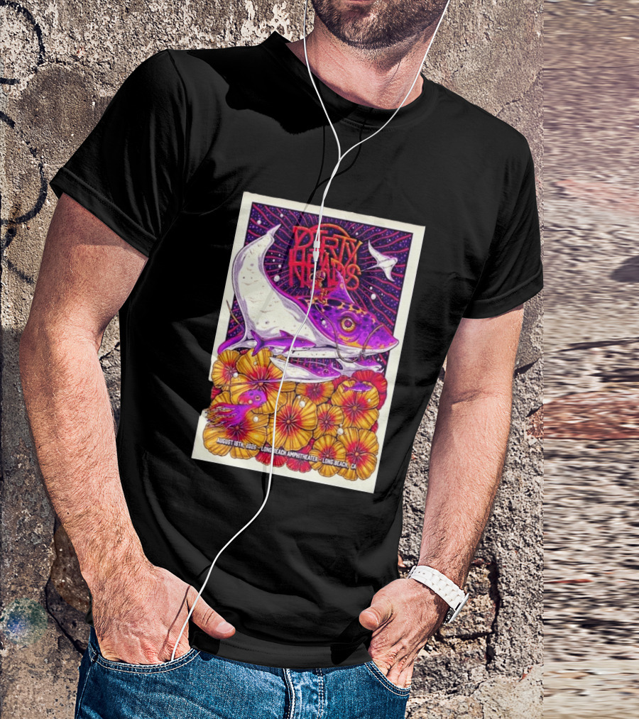 Dirty Heads Long Beach Amphitheater August 18 2026 Vibrant Stingray And Flowers T-Shirt
