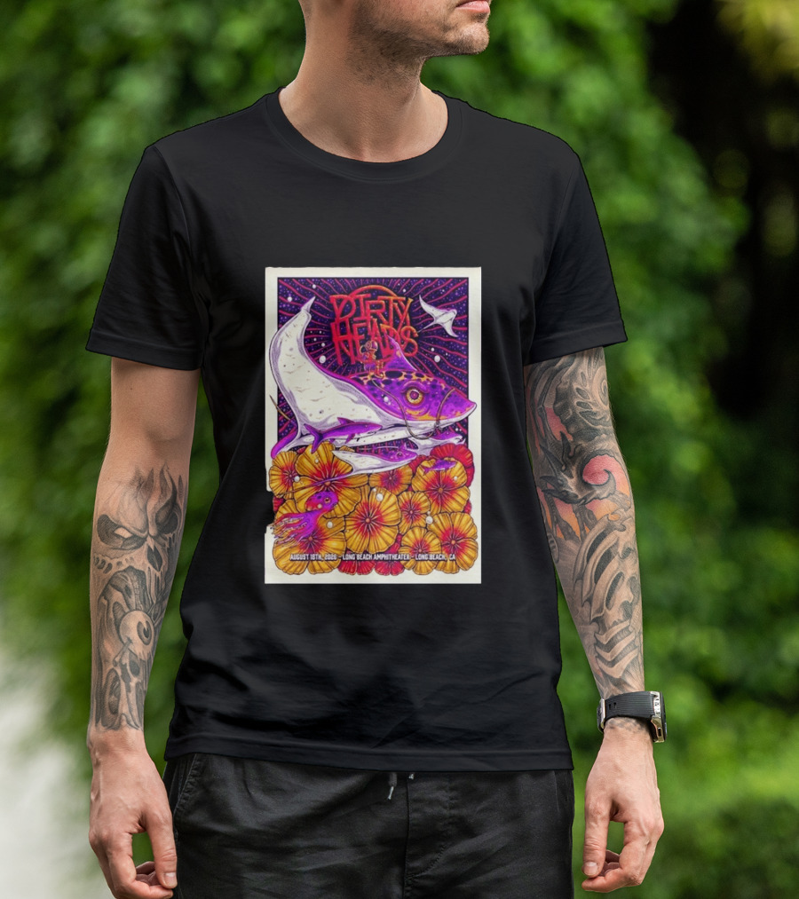 Dirty Heads Long Beach Amphitheater August 18 2026 Vibrant Stingray And Flowers T-Shirt