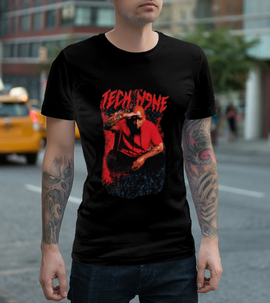 Strange Music Tech N9ne Salute Red Black T-Shirt