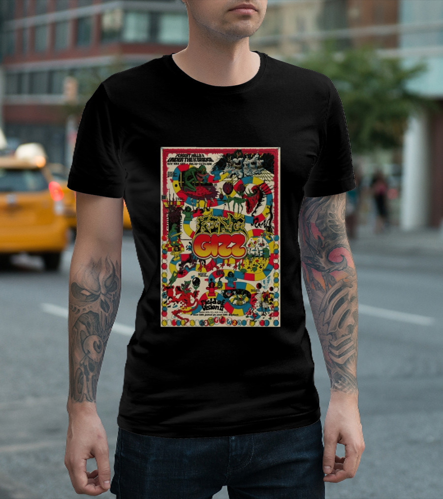 Goose Aug 18 2026 Commodore Ballroom Vancouver BC Flying Gizz Field Of Vision New York City Forest Hills Under The Rainbow T-Shirt