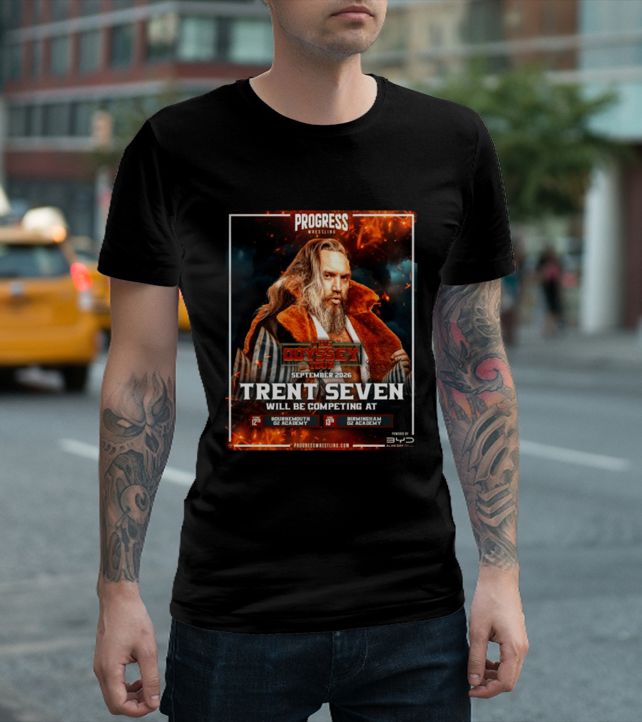 Progress Wrestling Odyssey Tour September 2026 Trent Seven Bournemouth Birmingham O2 Academy T-Shirt