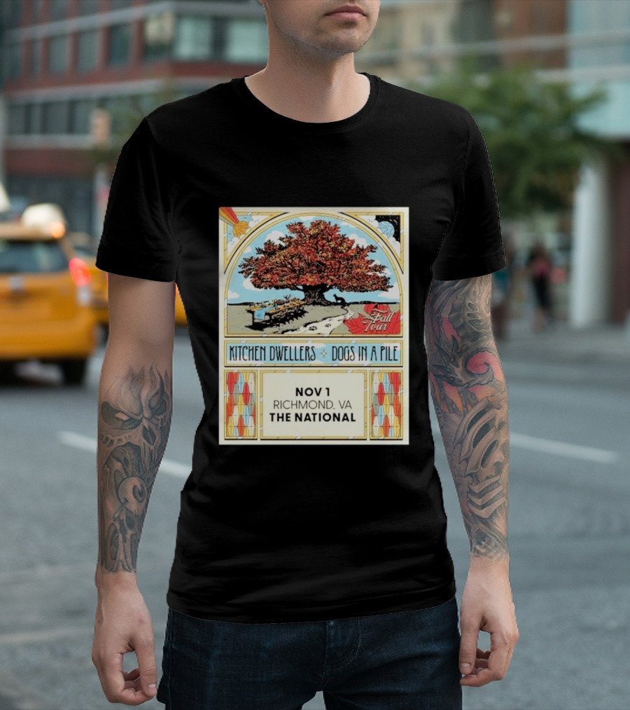 Kitchen Dwellers Dogs In A Pile Fall Tour 2026 Richmond VA The National November 1 T-Shirt