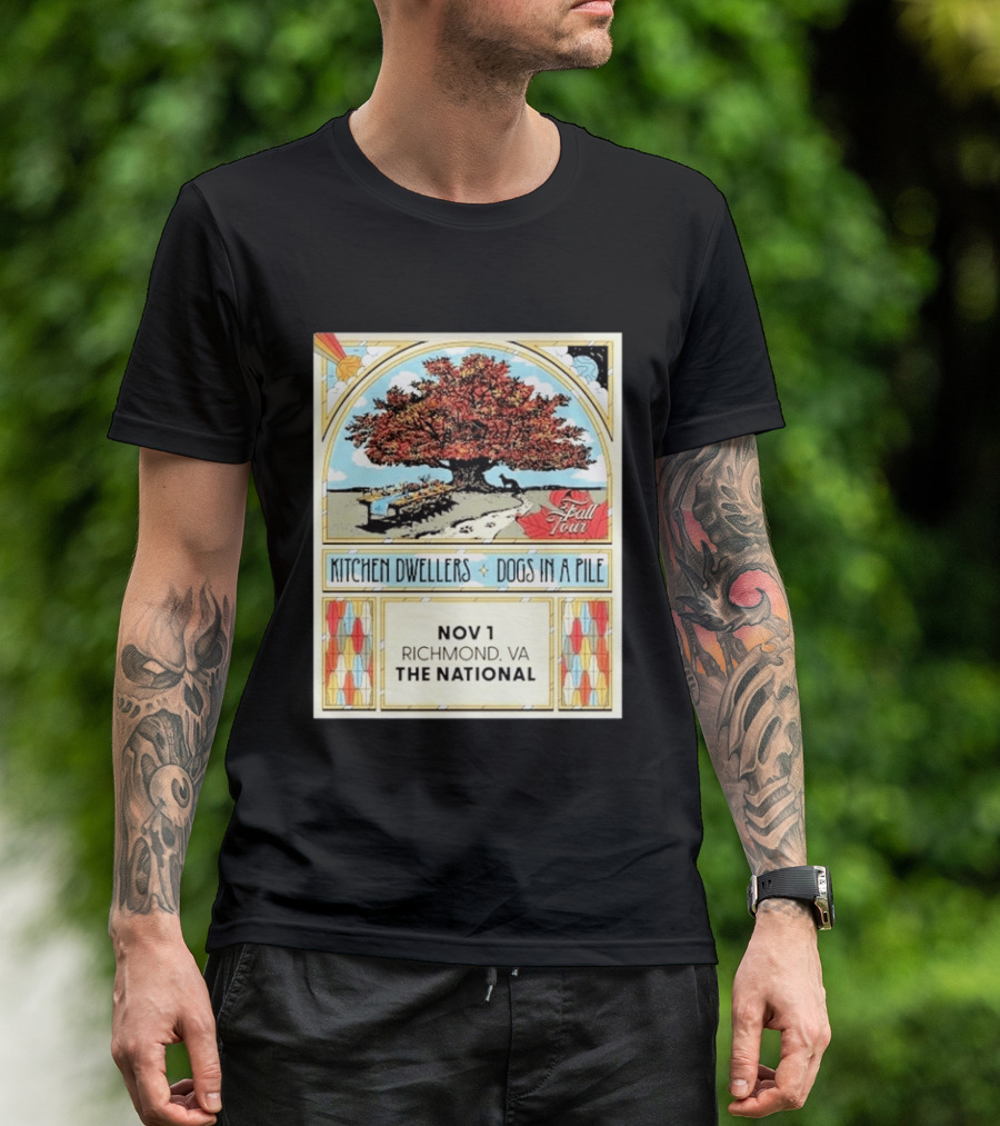 Kitchen Dwellers Dogs In A Pile Fall Tour 2026 Richmond VA The National November 1 T-Shirt