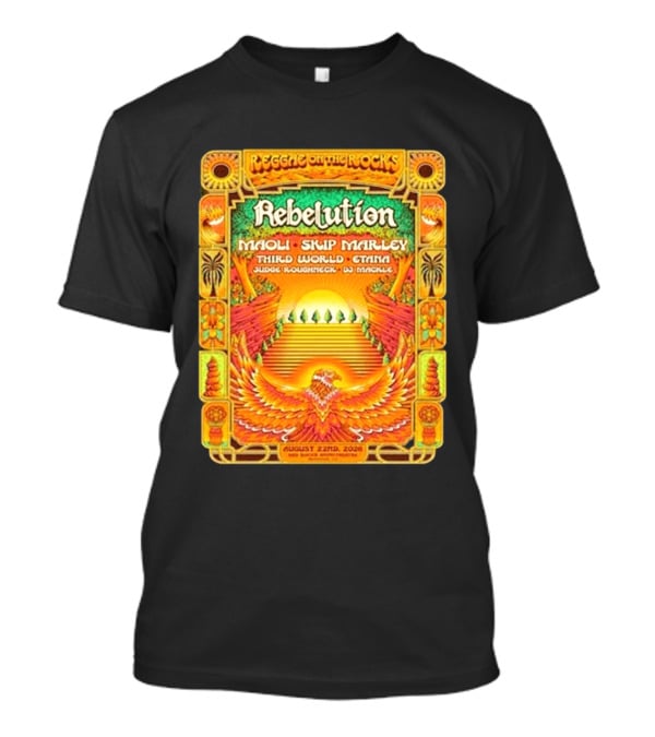 Rebelution Reggae On The Rocks 2026 Maoli Skip Marley Third World Etana August 22nd T-Shirt