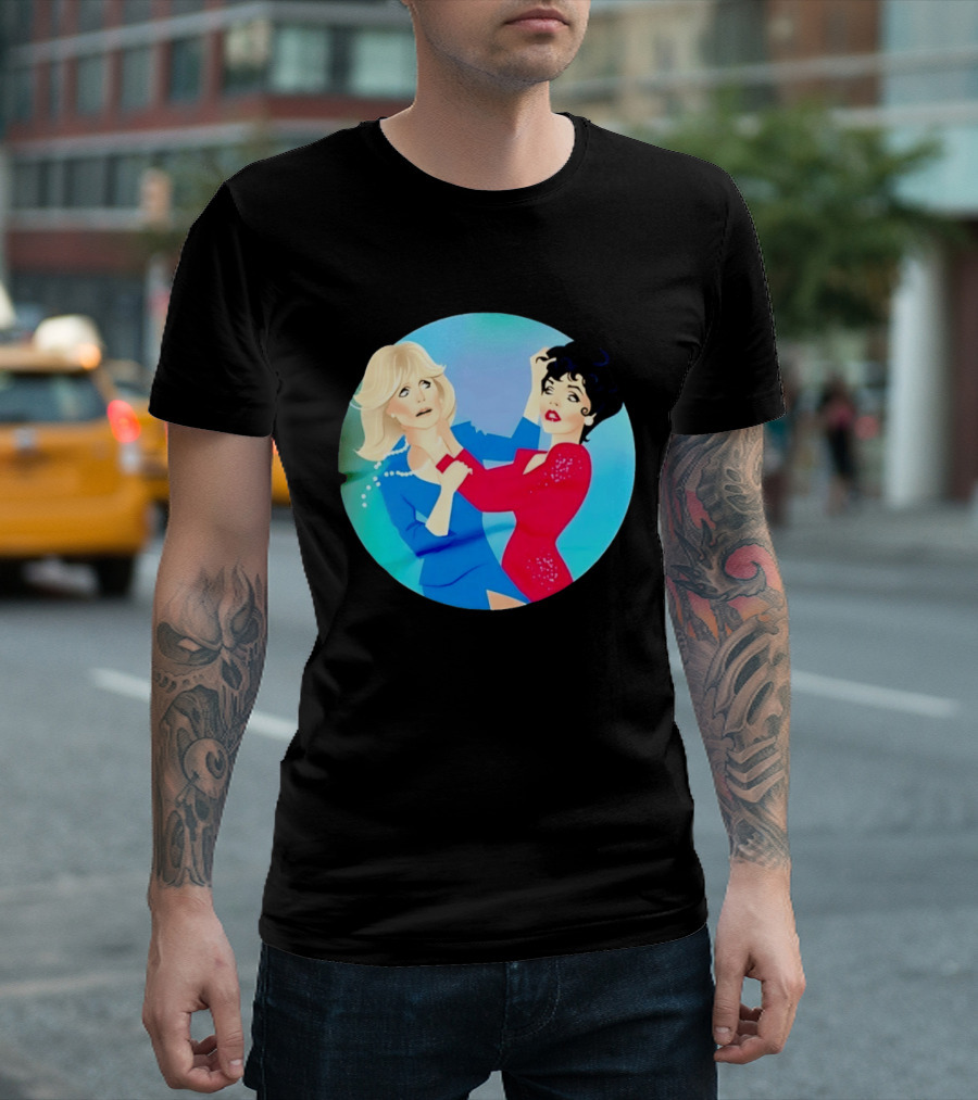 Alexis Carrington Krystle Carrington Iconic Dynasty Catfight Scene T-Shirt