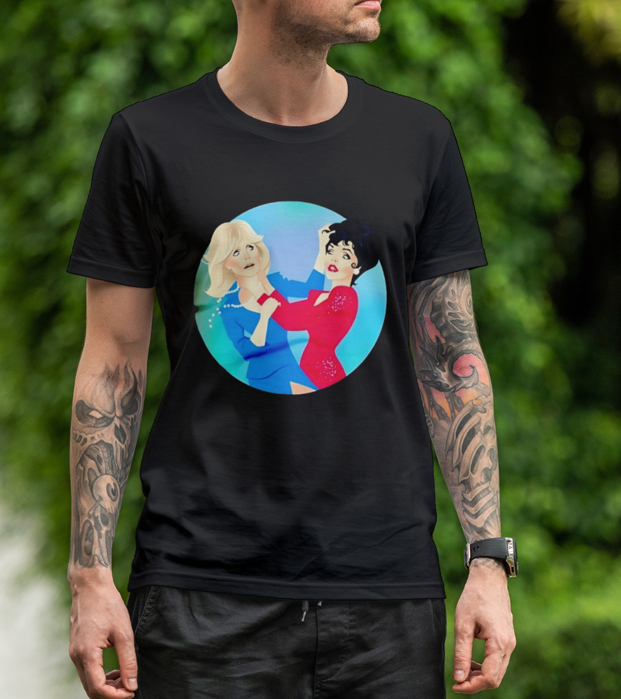 Alexis Carrington Krystle Carrington Iconic Dynasty Catfight Scene T-Shirt