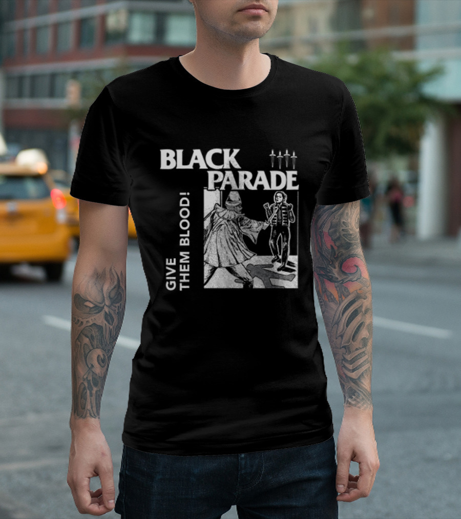 Black Parade Give Them Blood Skeleton Parade Marching Scene T-Shirt