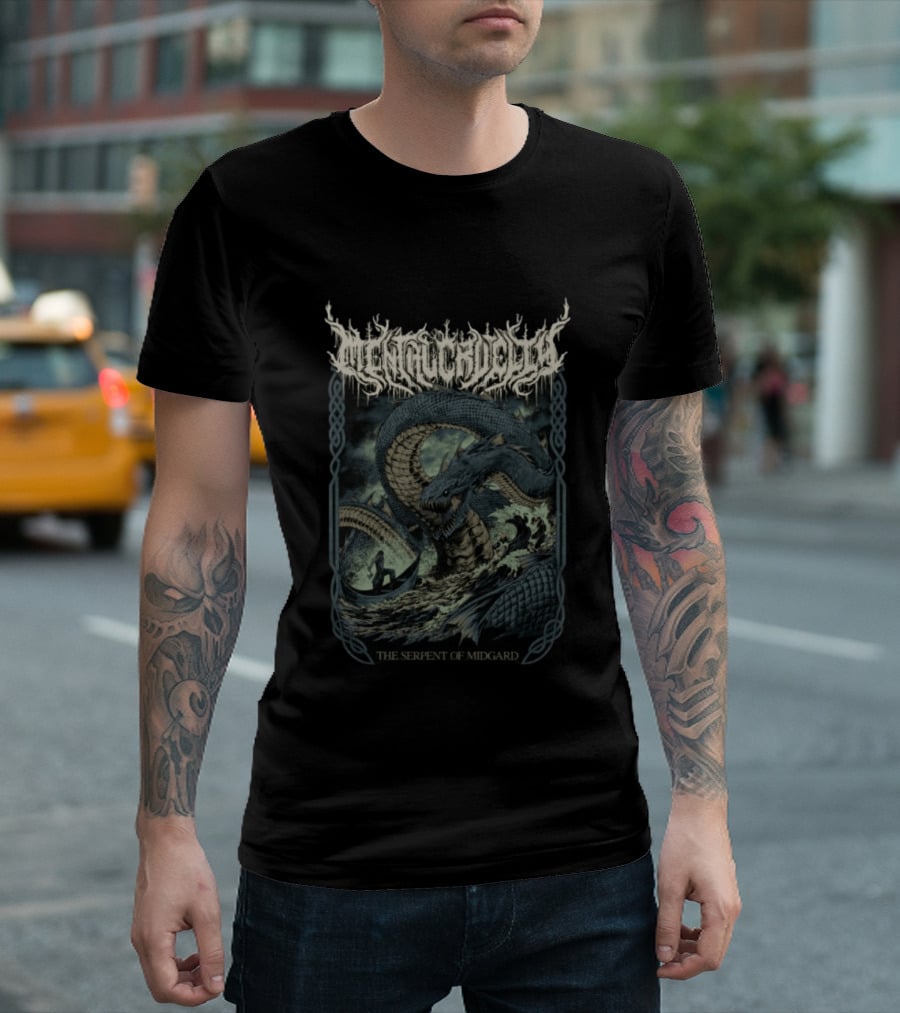 Indiemerchstore Mental Cruelty The Serpent Of Midgard Mythical Sea Monster Norse Viking T-Shirt