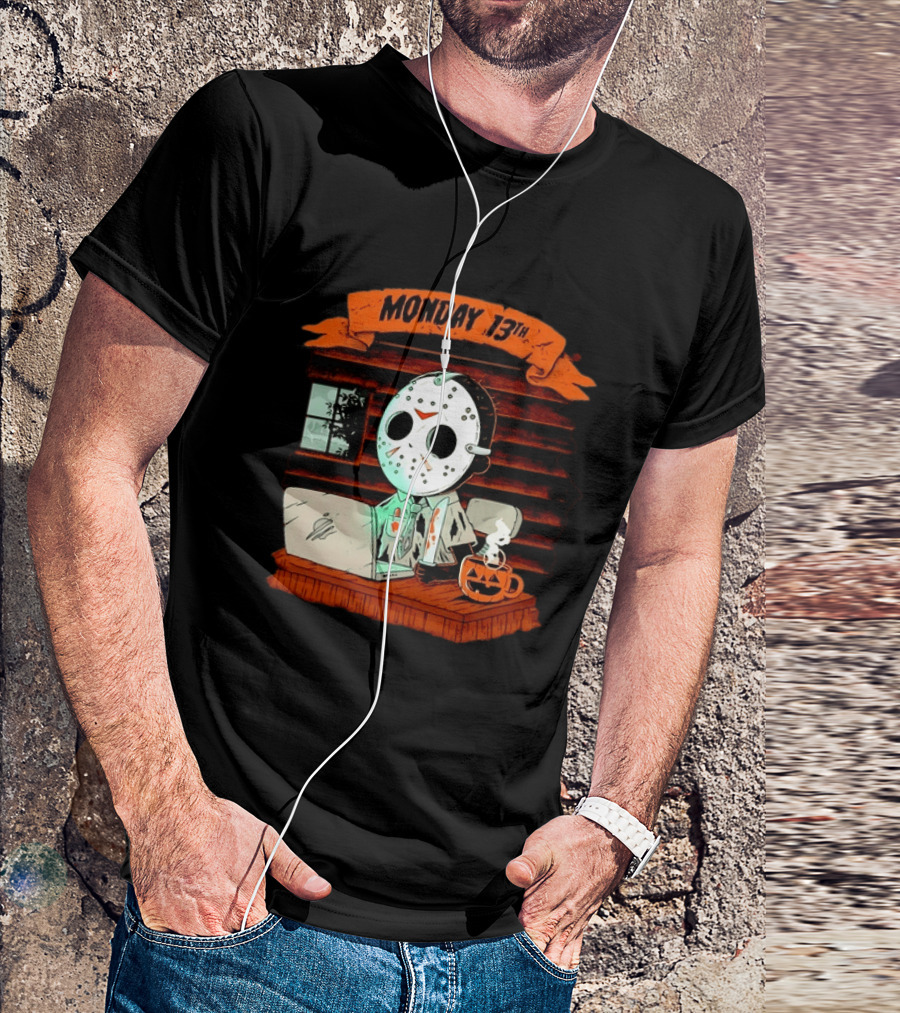 Jason Voorhees Monday 13th Office Work Halloween Horror Movie T-Shirt