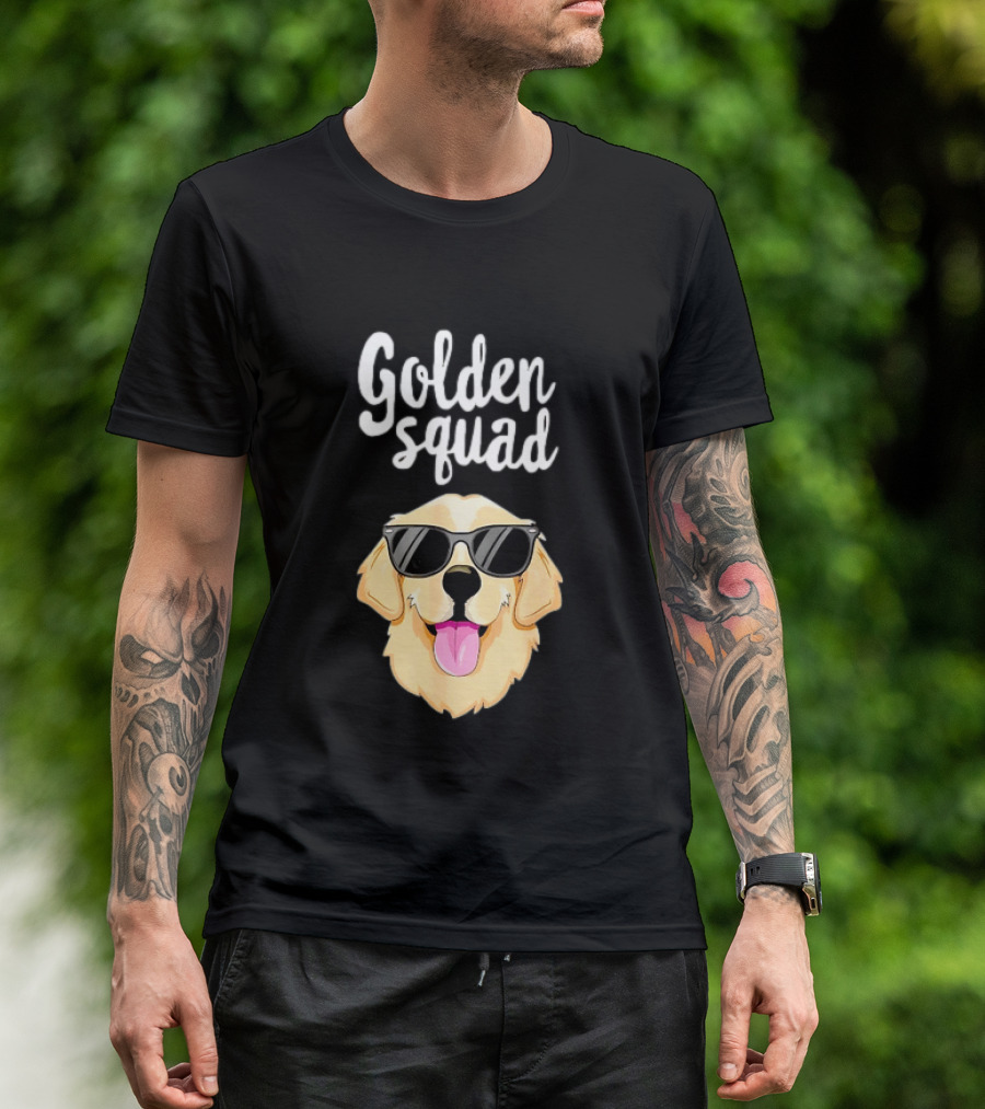 Golden Squad Golden Retriever Dog With Sunglasses T-Shirt