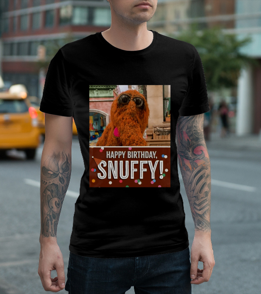 Happy Birthday Snuffy Celebrate With Cheerful Confetti T-Shirt