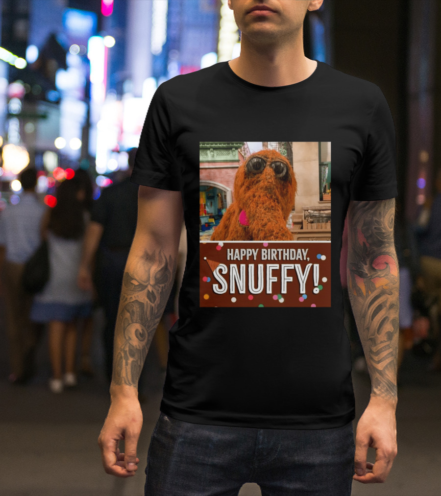 Happy Birthday Snuffy Celebrate With Cheerful Confetti T-Shirt