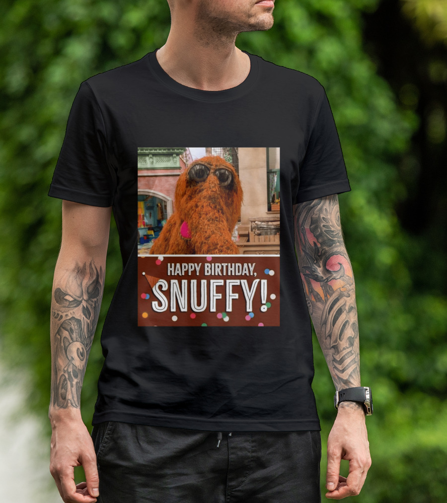 Happy Birthday Snuffy Celebrate With Cheerful Confetti T-Shirt